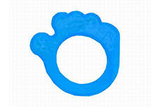 Silicone baby teether in little hand shape