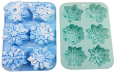 6-hole mixed snowflake baking tray