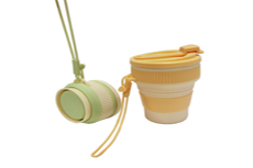 350ML coffee cup with plastic ring and silicone rope