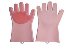 Silicone dishwashing gloves(with fur)